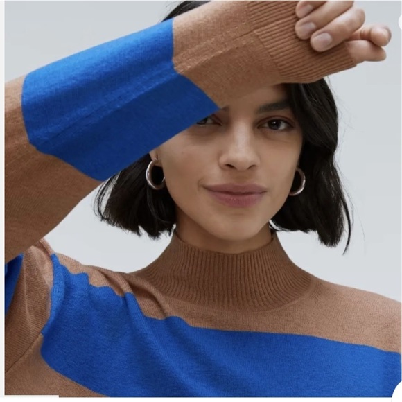 Everlane Muck Neck Wool Stripped Sweater Size S - Picture 2 of 13